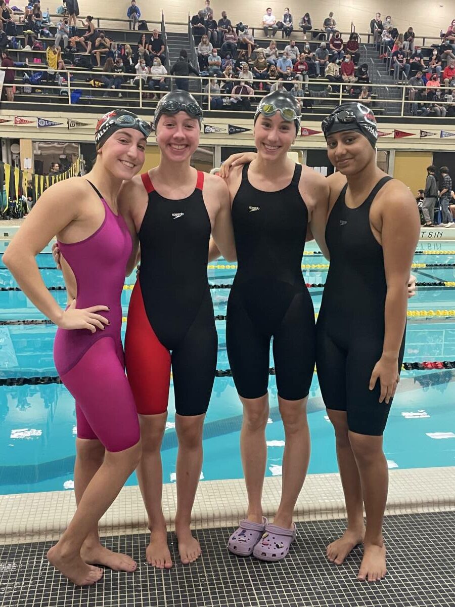 East Hartford State Trials: Tori Pallas, Keara Kirberger, Eva Helmke, Yara Shaik (200 medley relay and 200 free relay)
