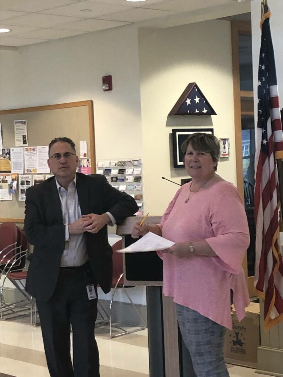 First Selectman Ken Kellogg and Director of Community and Social Services Kim Cassia