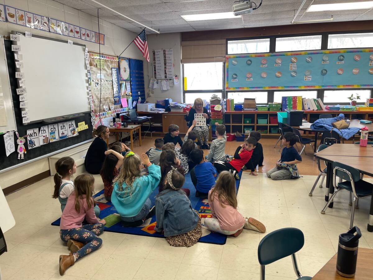 FH Deborah Heim reading to K class
