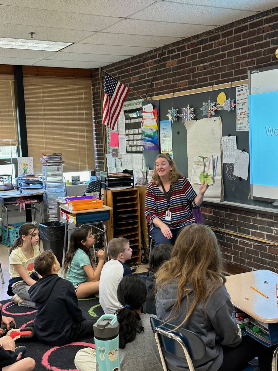 FH Julia Strong reading to 5th grade class