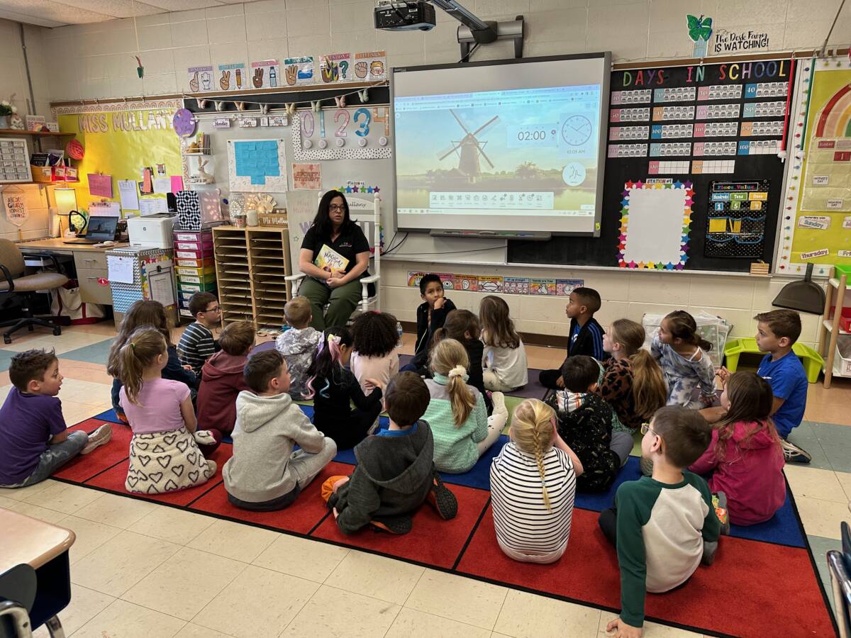 FH Missy Orosz discussing with 1st grade class (option 2)